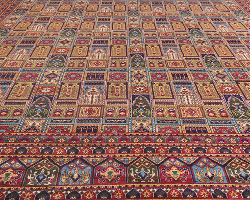 13x16 Yousafi Multicolor Afghan Hand Knotted Wool Area Rug