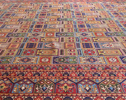 13x16 Yousafi Multicolor Afghan Hand Knotted Wool Area Rug