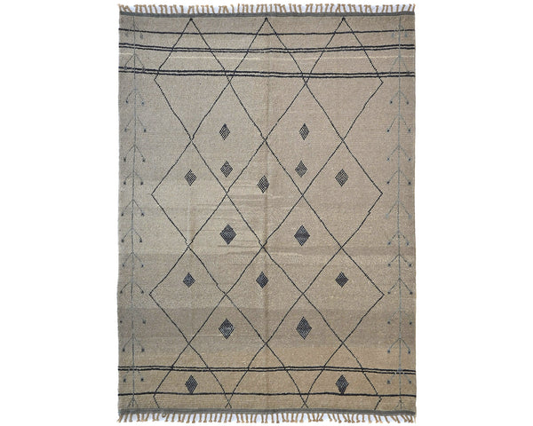 8x11 Moroccan Gray Hand Woven Wool Area Rug