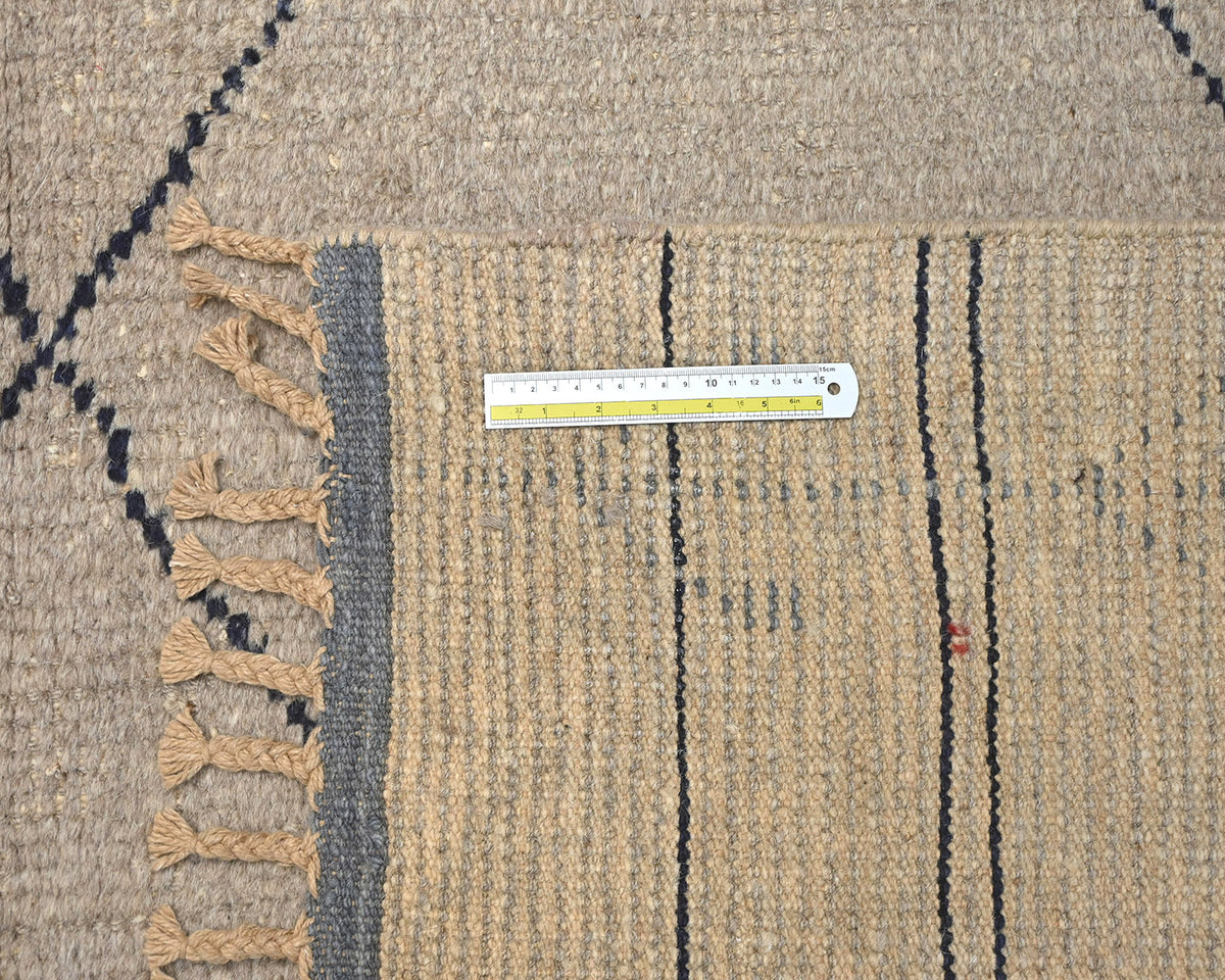8x11 Moroccan Gray Hand Woven Wool Area Rug