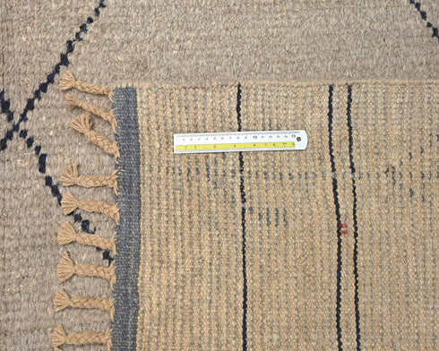 8x11 Moroccan Gray Hand Woven Wool Area Rug