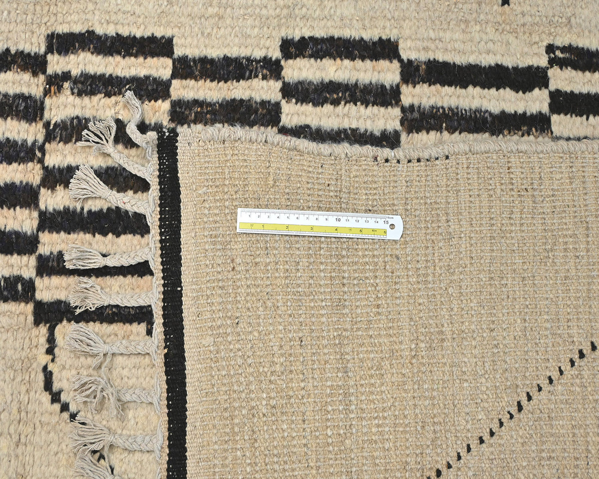8x10 Moroccan Beige Hand Woven Wool Area Rug