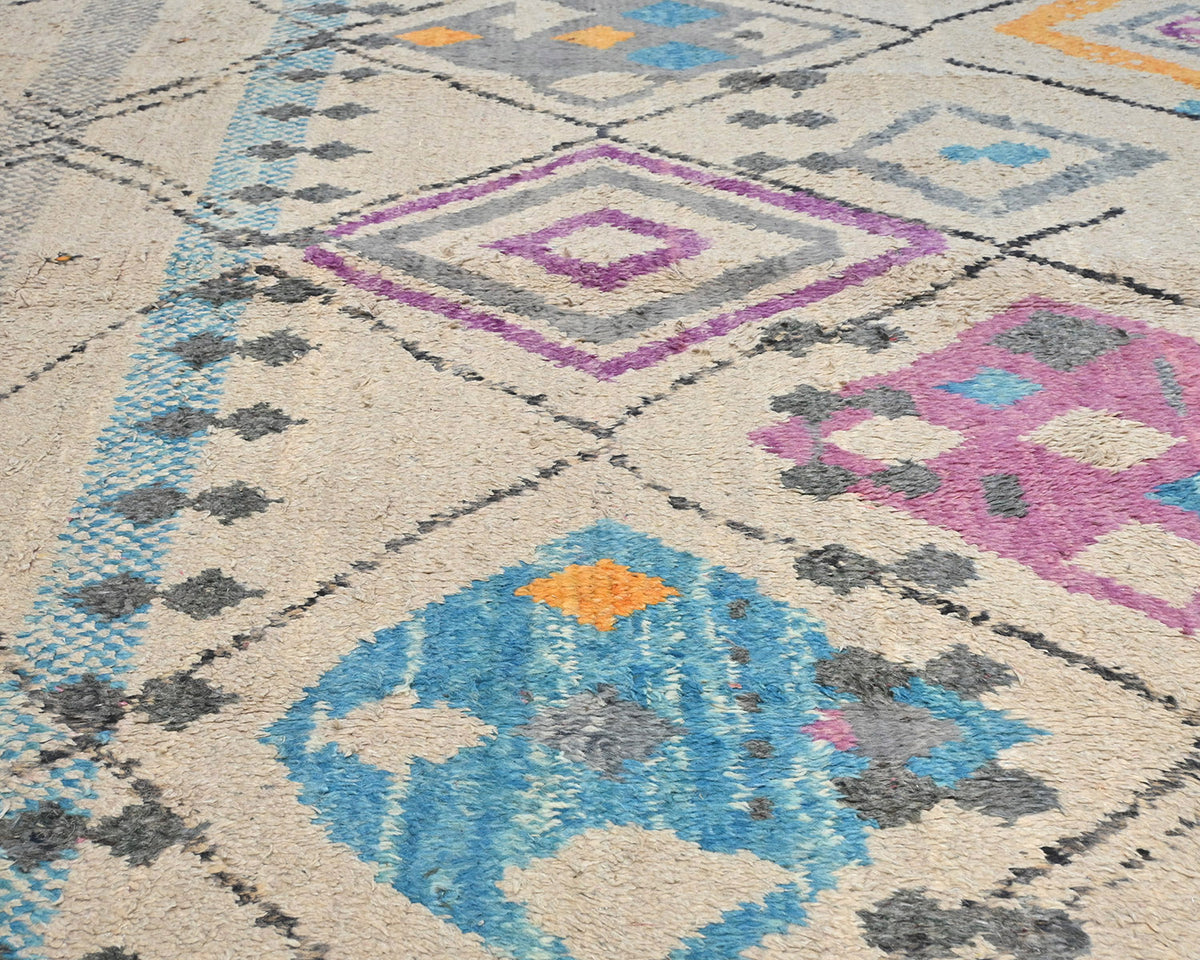 8x11 Moroccan Multicolor Hand Woven Wool Area Rug