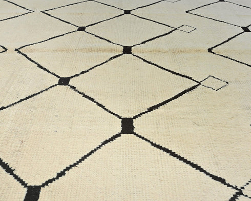 8x11 Moroccan Beige Hand Woven Wool Area Rug