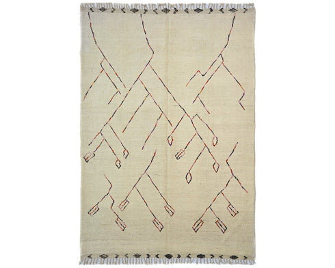 8x11 Moroccan Beige Hand Woven Wool Area Rug