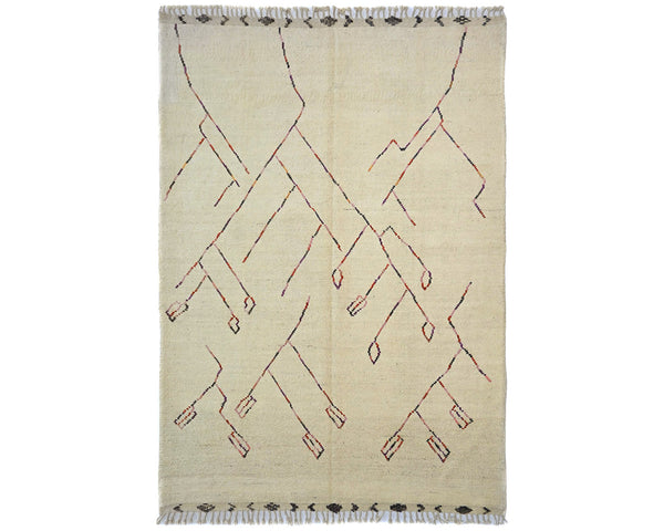 8x11 Moroccan Beige Hand Woven Wool Area Rug