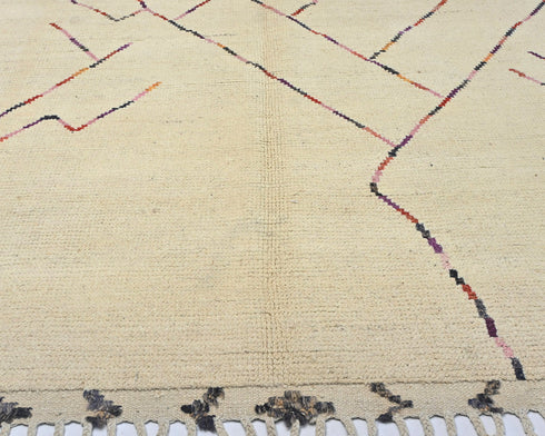 8x11 Moroccan Beige Hand Woven Wool Area Rug
