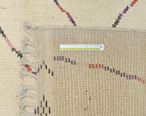 8x11 Moroccan Beige Hand Woven Wool Area Rug