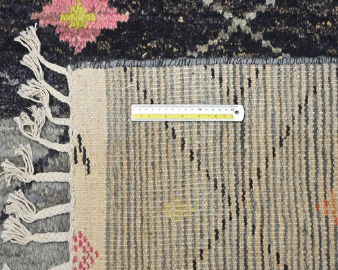 Alfombra marroquí de lana tejida a mano en gris de 8 x 12 pulgadas