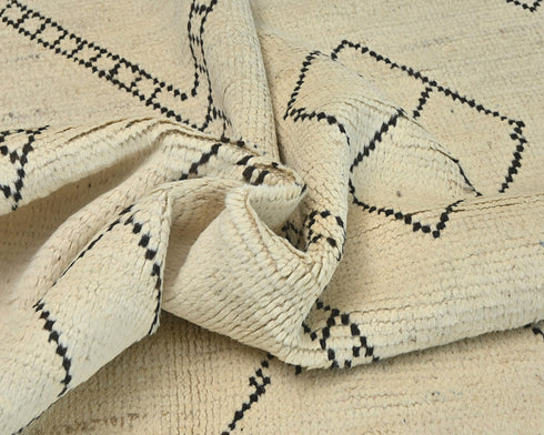 9x13 Moroccan Beige Hand Woven Wool Area Rug