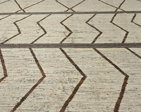 10x14 Moroccan Beige Hand Woven Wool Area Rug