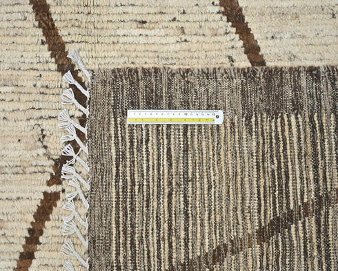 10x14 Moroccan Beige Hand Woven Wool Area Rug