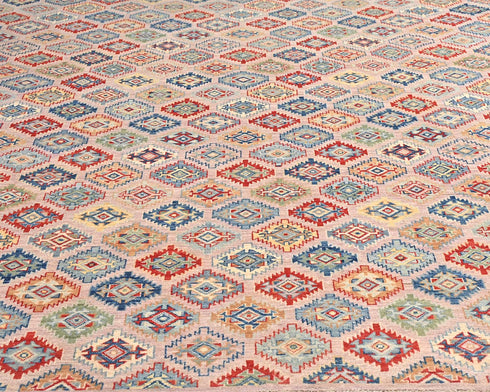 9x12 Aryana Afghan Hand Knotted Geometric Wool Area Rug