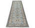 10 Feet Light Blue Kazak Afghan Hand Knotted Geometric Wool Runner Rug