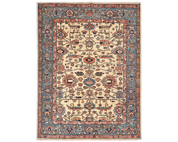 5x7 Beige Aryana Afghan Hand Knotted Veg Dye Wool Area Rug