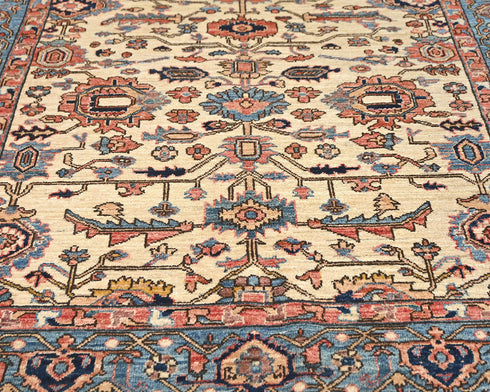 5x7 Beige Aryana Afghan Hand Knotted Veg Dye Wool Area Rug