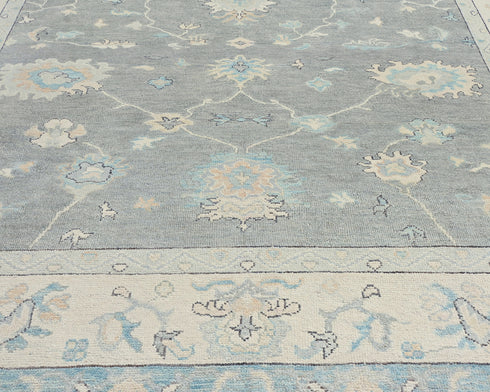 Gray Oushak Turkish Handmade Oriental Soft Wool 8x10 Area Rug