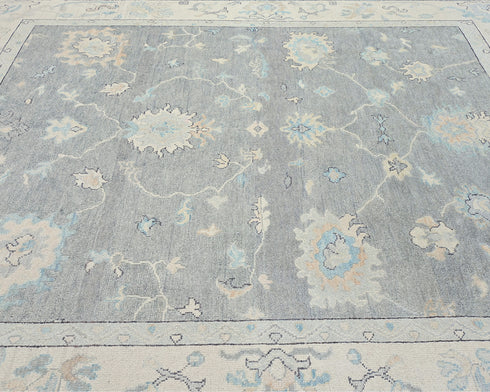 Gray Oushak Turkish Handmade Oriental Soft Wool 8x10 Area Rug