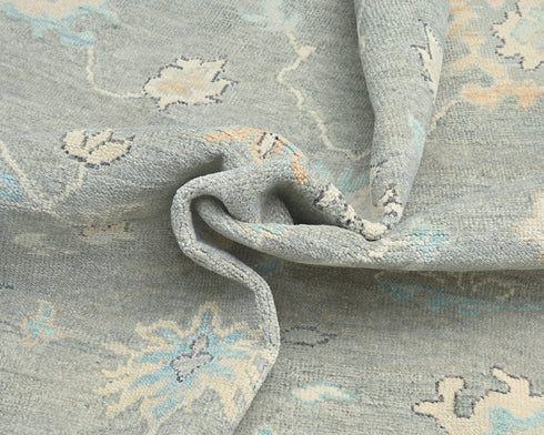 Gray Oushak Turkish Handmade Oriental Soft Wool 8x10 Area Rug