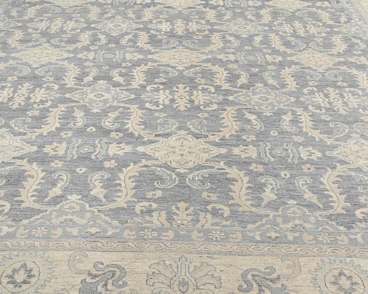 12x14 Ziegler Gray Afghan Hand Knotted Wool Area Rug