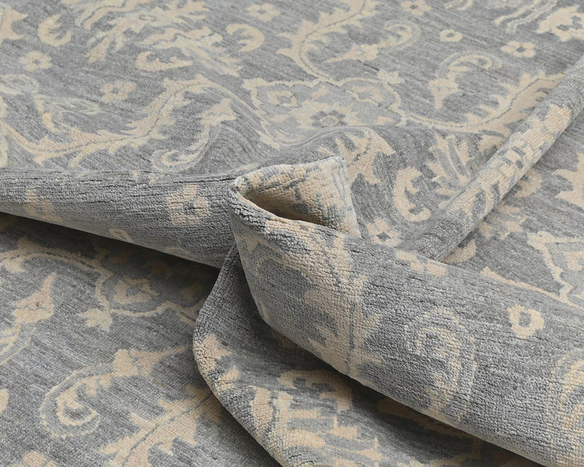 12x14 Ziegler Gray Afghan Hand Knotted Wool Area Rug