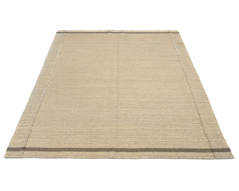 4x6 Vintage Brown Persian Style Distressed Low Pile Wool Kilim Area Rug