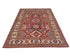 Red 6x8 Kazak Afghan Hand Knotted Geometric Wool Area Rug