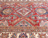 Red 6x8 Kazak Afghan Hand Knotted Geometric Wool Area Rug