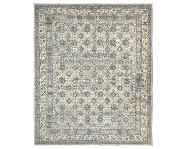 8x10 Zeigler Gray Afghan Hand Knotted Wool Area Rug