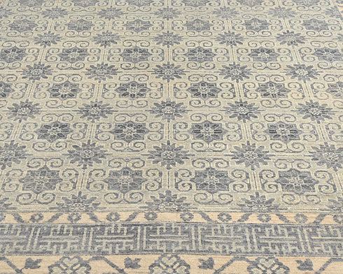 8x10 Zeigler Gray Afghan Hand Knotted Wool Area Rug