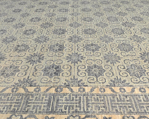 8x10 Zeigler Gray Afghan Hand Knotted Wool Area Rug