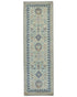 8 Feet Kazak Light Blue Afghan Hand Knotted Traditional Wool Runner Rug