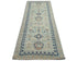 8 Feet Kazak Light Blue Afghan Hand Knotted Traditional Wool Runner Rug