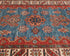 13 Feet Blue Red Kazak Afghan Hand Knotted Wool Runner Rug