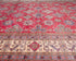 Alfombra afgana Kazak de lana roja anudada a mano de 13 x 19
