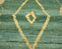 10 Feet Moroccan Green Hand Woven Wool Runner Rug