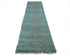 13 Feet Moroccan Green Hand Woven Wool Runner Rug