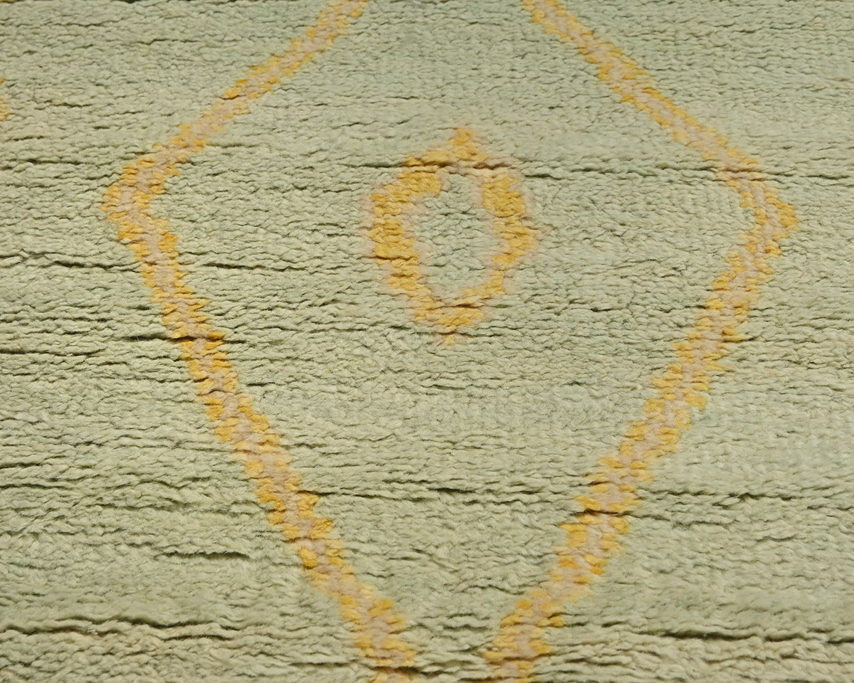 Alfombra marroquí de lana tejida a mano en beige de 3 metros