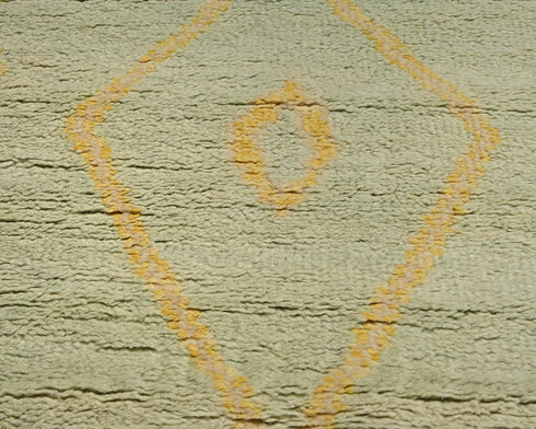 10 Feet Moroccan Beige Hand Woven Wool Runner Rug