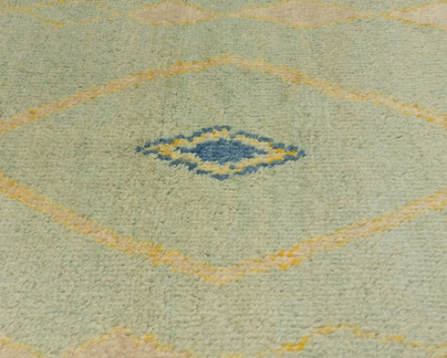 10 Feet Moroccan Beige Hand Woven Wool Runner Rug