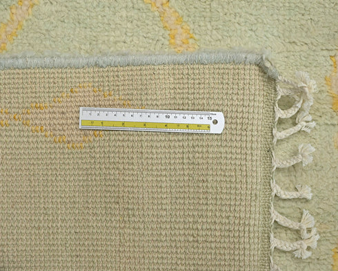 10 Feet Moroccan Beige Hand Woven Wool Runner Rug