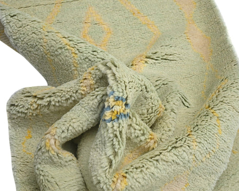 10 Feet Moroccan Beige Hand Woven Wool Runner Rug