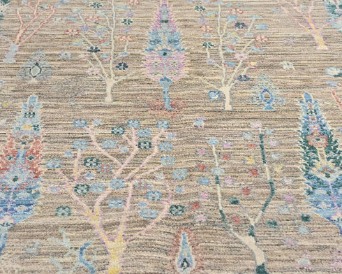 4x6 Gray Khurgeen Afghan Hand Knotted Wool Area Rug