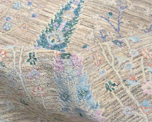 4x6 Gray Khurgeen Afghan Hand Knotted Wool Area Rug