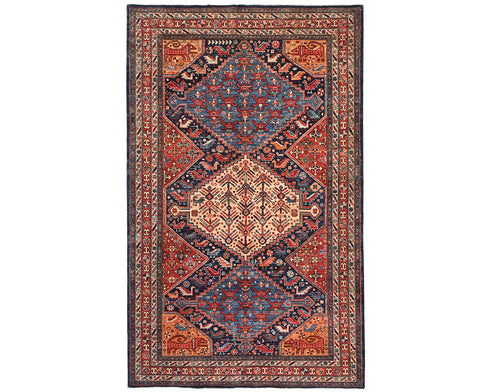 5x8 Multicolor Aryana Afghan Hand Knotted Veg Dye Wool Area Rug