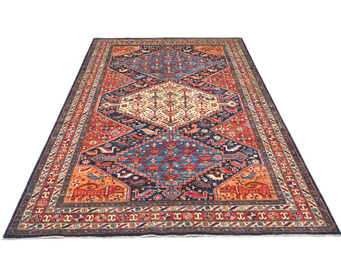 5x8 Multicolor Aryana Afghan Hand Knotted Veg Dye Wool Area Rug