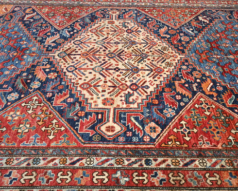 5x8 Multicolor Aryana Afghan Hand Knotted Veg Dye Wool Area Rug