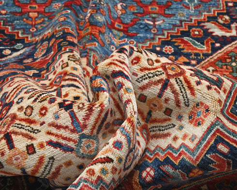 5x8 Multicolor Aryana Afghan Hand Knotted Veg Dye Wool Area Rug