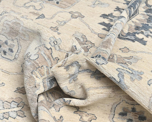 12x15 Zeigler Beige Afghan Hand Knotted Wool Area Rug