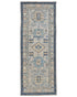 7 Ft Kazak Brown Gray Afghan Hand Knotted Traditional Wool Runner Rug